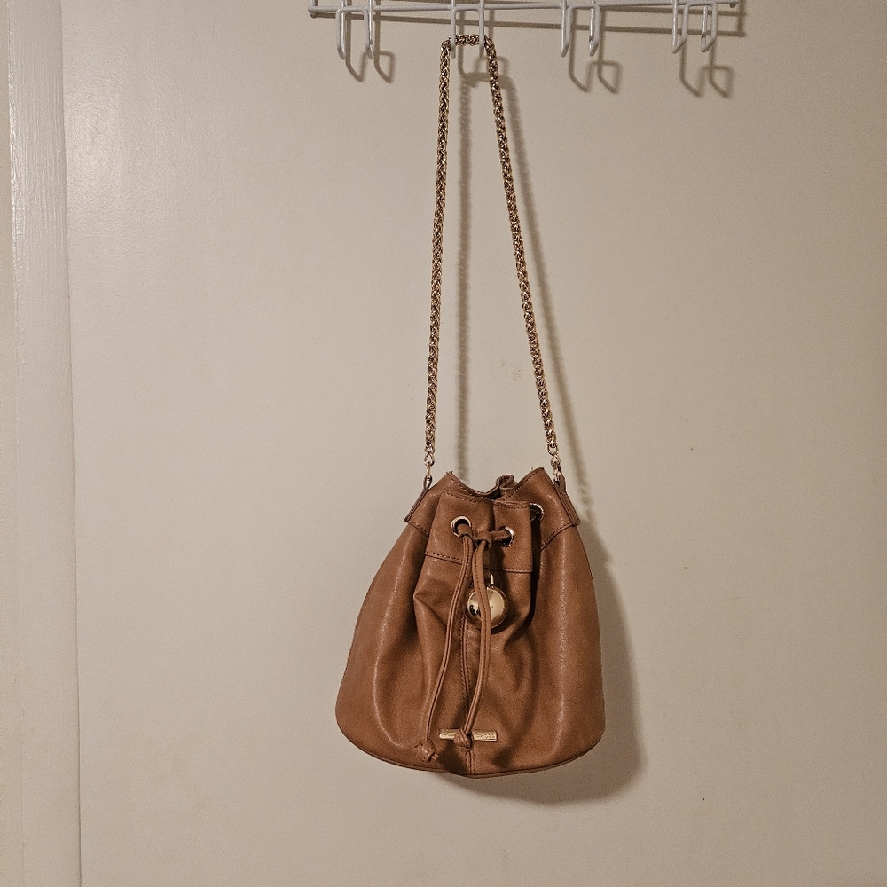 Tan Leather Bucket Bag By House Of Harlow
